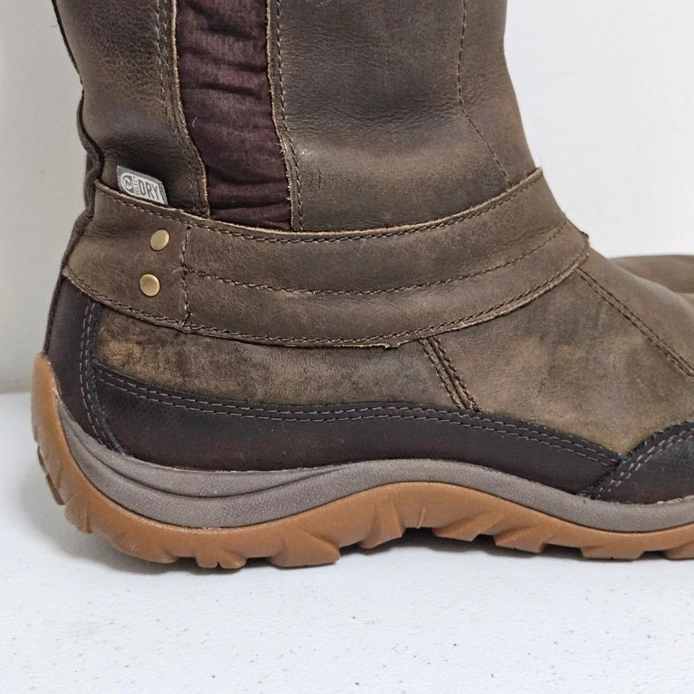 Merrell Murren Bracken Snow Boots Women 10 Brown‎ J02168 WTPF Insulated Faux Fur